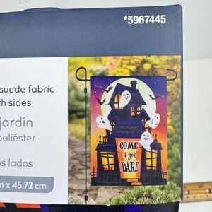 Style Selections Small Garden Flag Halloween Ghost House Come if Dare 12.5x18